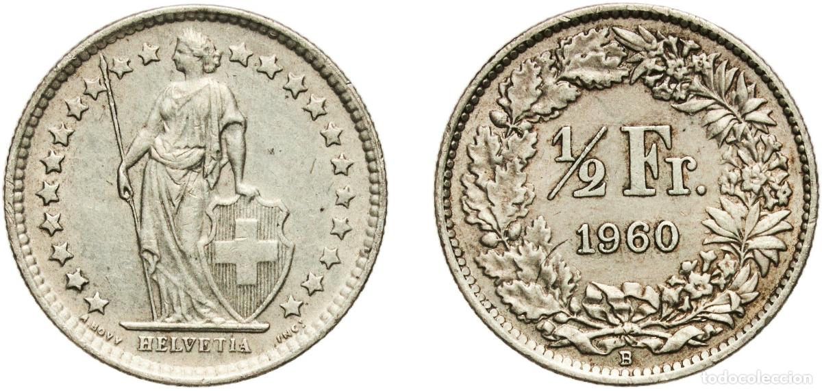 Material numism&aacute;tico: Switzerland Federal State 1960 B &frac12; Franc (Helvetia standing; silver) Silver (.835) (.165 copper) Be