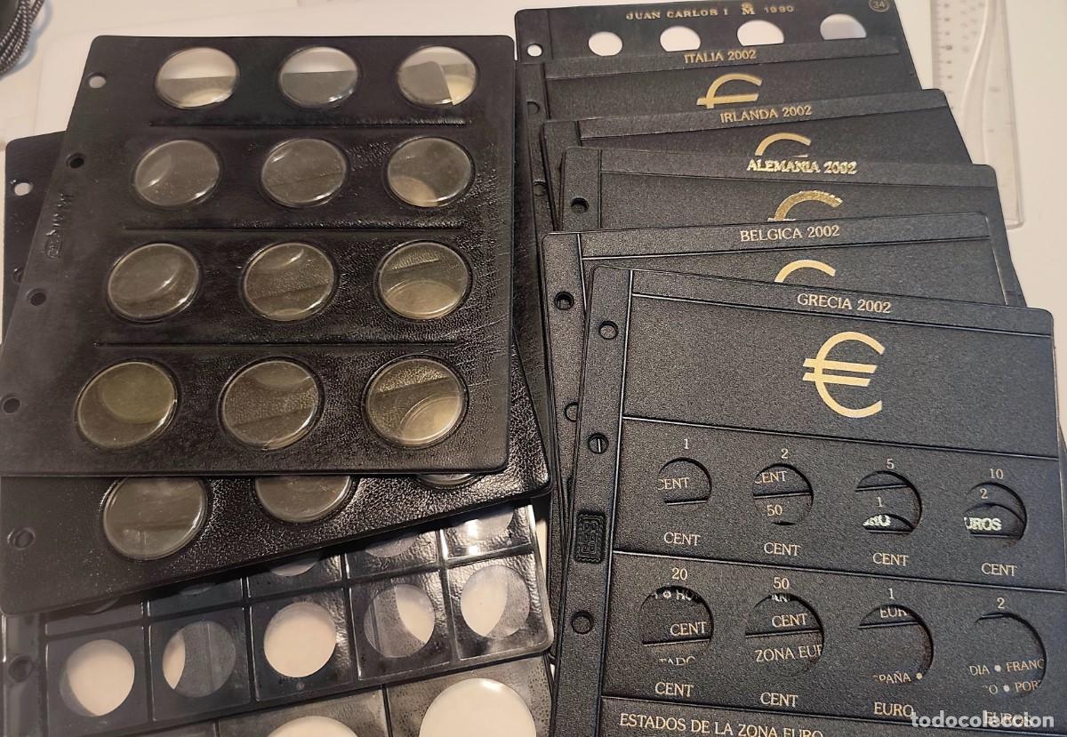 Material numism&aacute;tico: 6 HOJAS PARDO Y 5 HOJAS EUROS 2002 - PARA MONEDAS - SIN LOS PLASTICOS TRASEROS