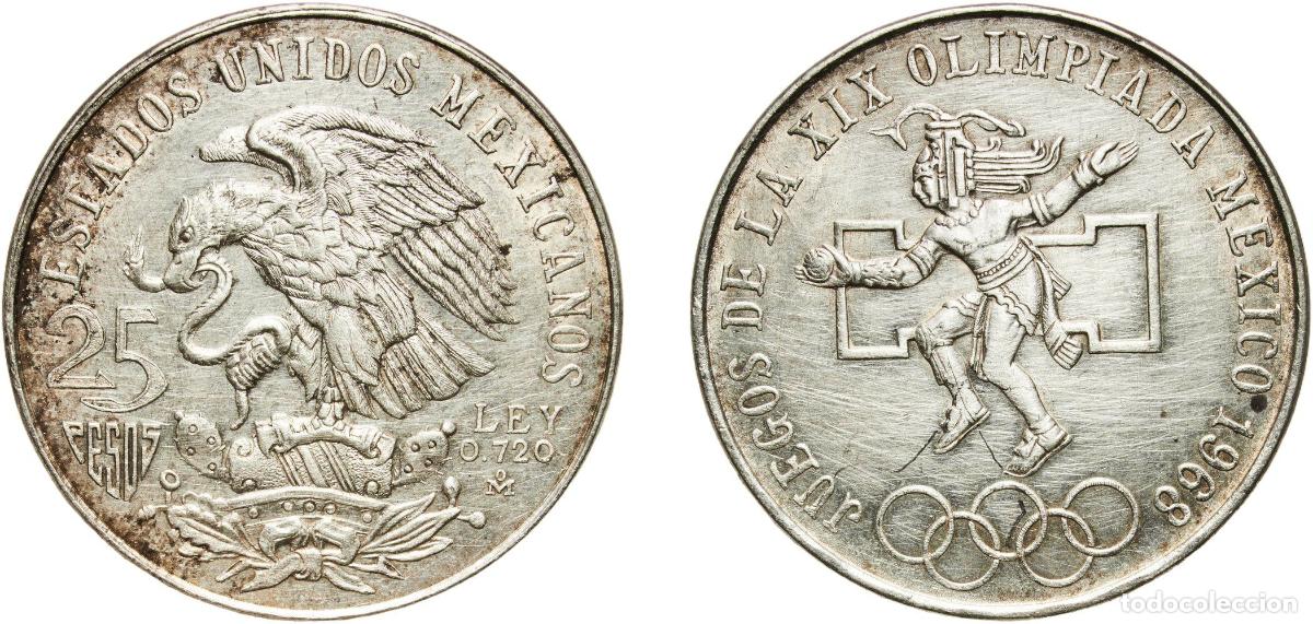 Material numism&aacute;tico: Mexico United Mexican States 1968 Mo 25 Pesos (Olympic Games) Silver (.720) (Copper .280) Mexican M