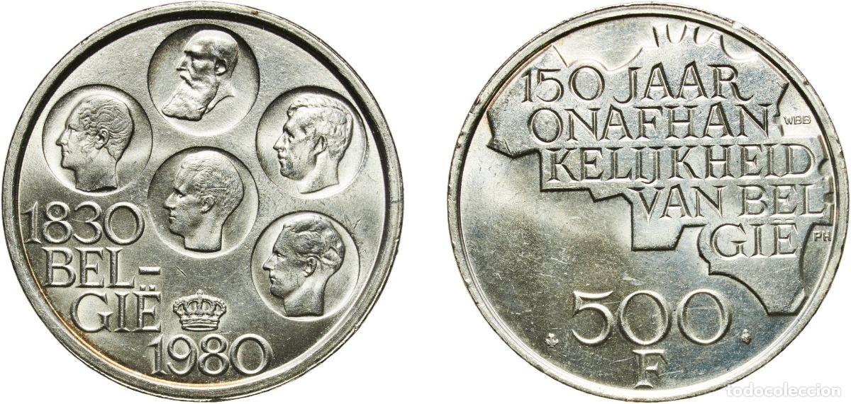 Material numism&aacute;tico: Belgium Kingdom 1980 500 Francs (Independence; Dutch text) Silver (.925) clad copper-nickel (7.5% c