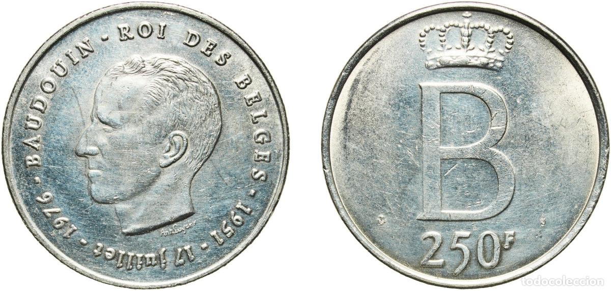 Material numism&aacute;tico: Belgium Kingdom 1976 250 Francs - Baudouin I (25th Anniversary of Accession; French text) Silver (.
