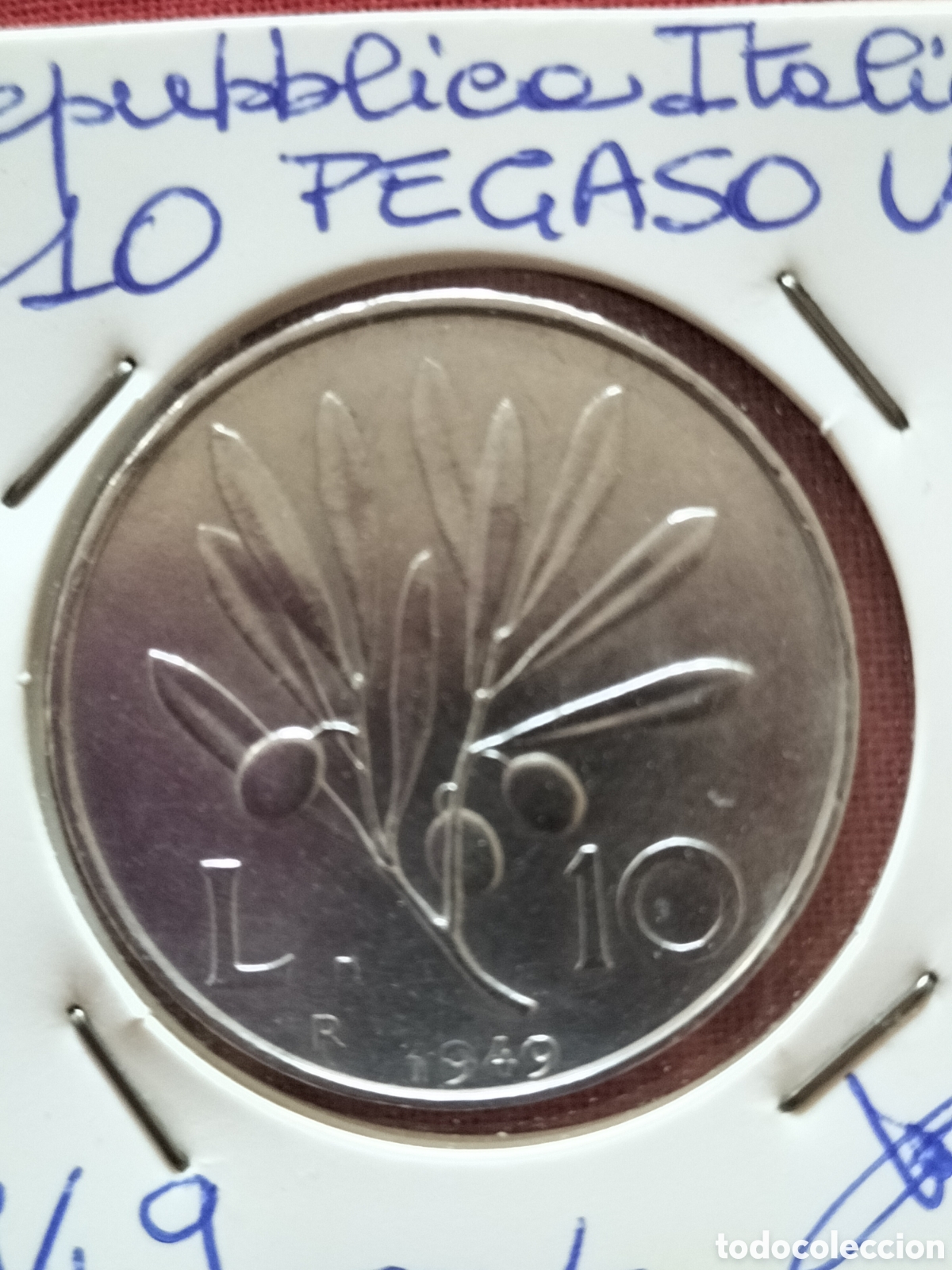 Material numism&aacute;tico: Lire 10 Pegaso Ulivo 1949 SPL/fdc - Foto 3