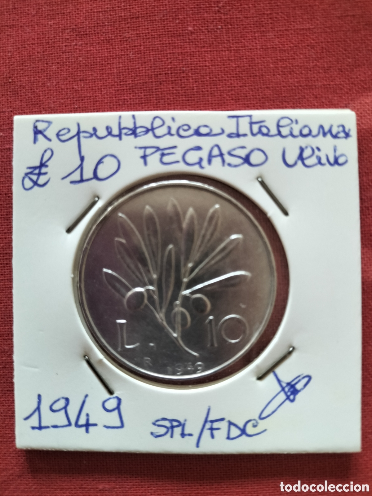 Material numism&aacute;tico: Lire 10 Pegaso Ulivo 1949 SPL/fdc - Foto 7