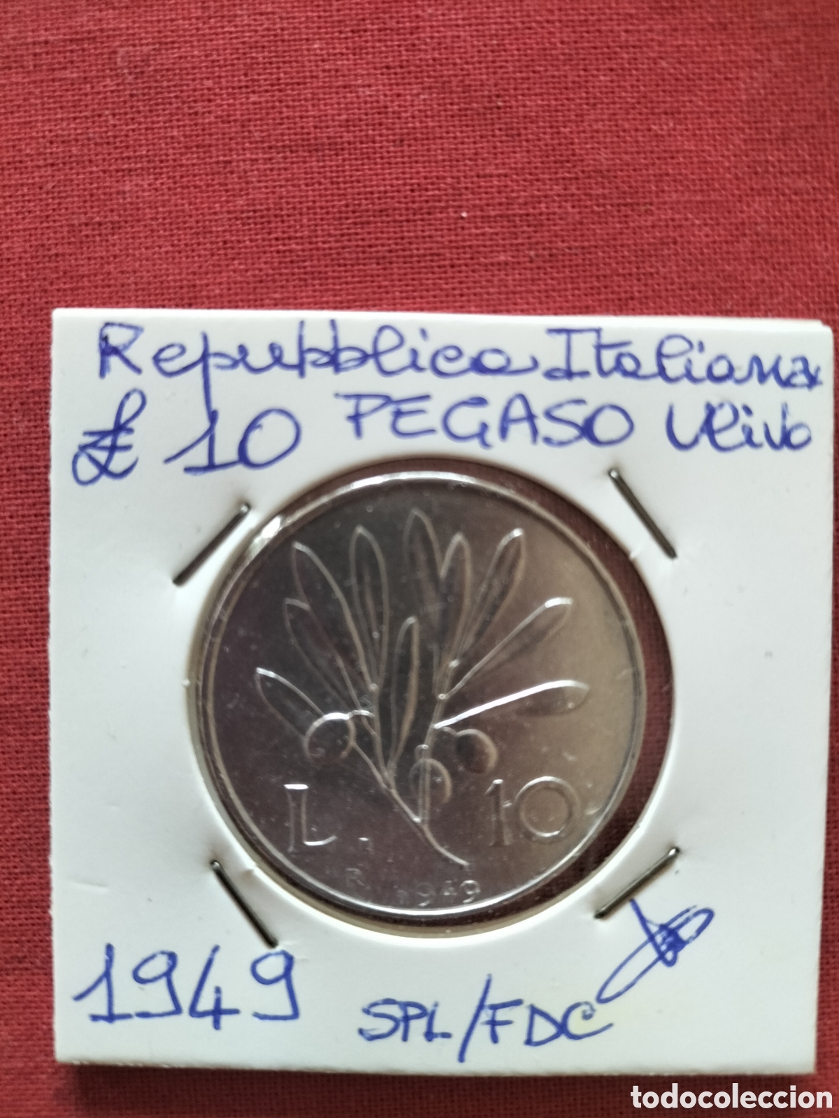 Material numism&aacute;tico: Lire 10 Pegaso Ulivo 1949 SPL/fdc