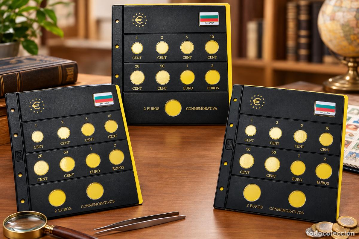 Material numism&aacute;tico: Hoja numism&aacute;tica BBB BEUMER, para serie de &euro;uromonedas de BULGARIA 2026. 3 Opciones !!!