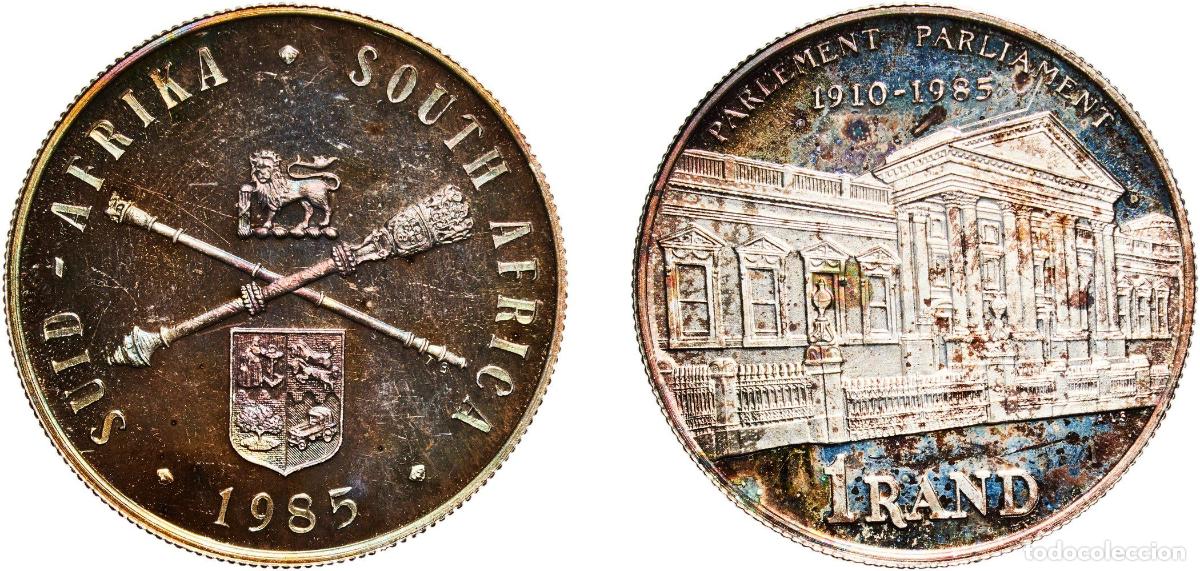 Material numism&aacute;tico: South Africa Republic 1985 1 Rand (75th Anniversary of Parliament) Silver (.800) Pretoria Mint (256