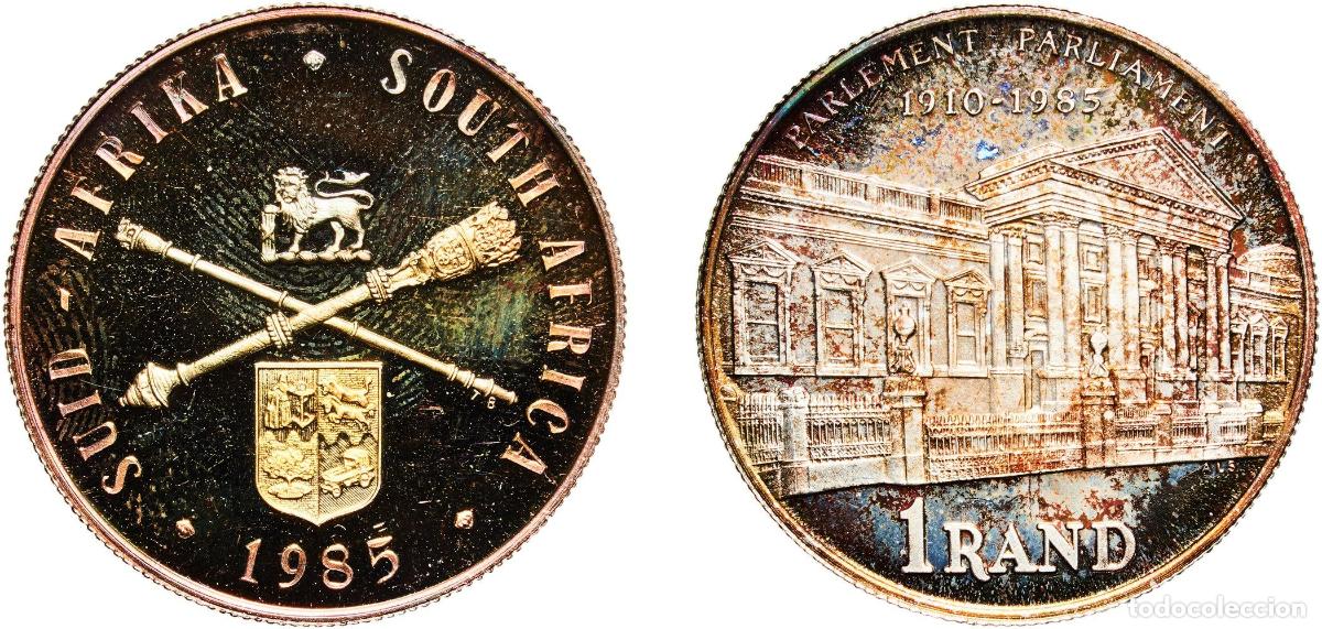 Material numism&aacute;tico: South Africa Republic 1985 1 Rand (75th Anniversary of Parliament) Silver (.800) Pretoria Mint (256