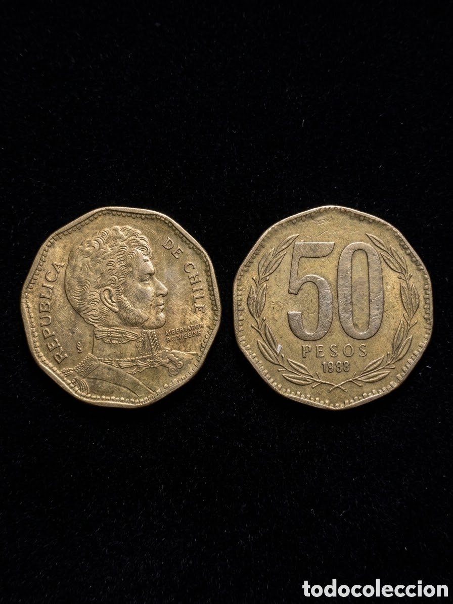 Material numism&aacute;tico: 50 pesos de Chile del a&ntilde;o 1988