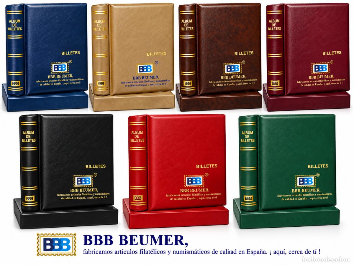 Material numism&aacute;tico: Album billetes BBB BEUMER con cajetin Luxe. 4 Anillas 45/65/45. Tama&ntilde;o 23x26cm. Color elegir