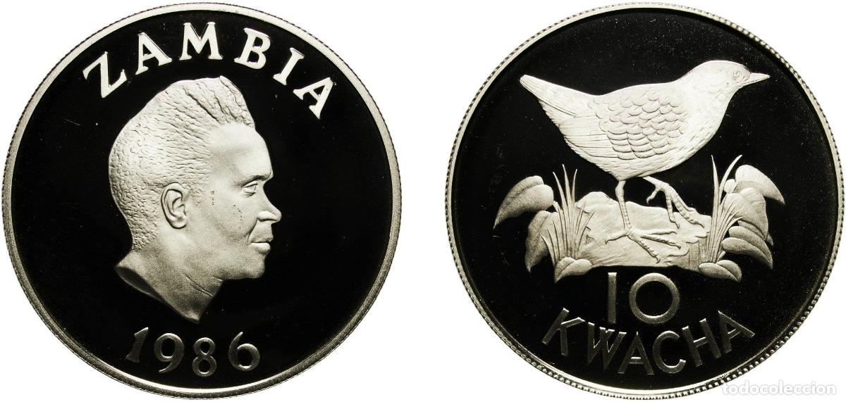 Material numism&aacute;tico: Zambia Republic 1986 10 Kwacha (WWF) Silver (.925) Royal Mint (25000) 27g PF KM 25 Sch&ouml;n 25