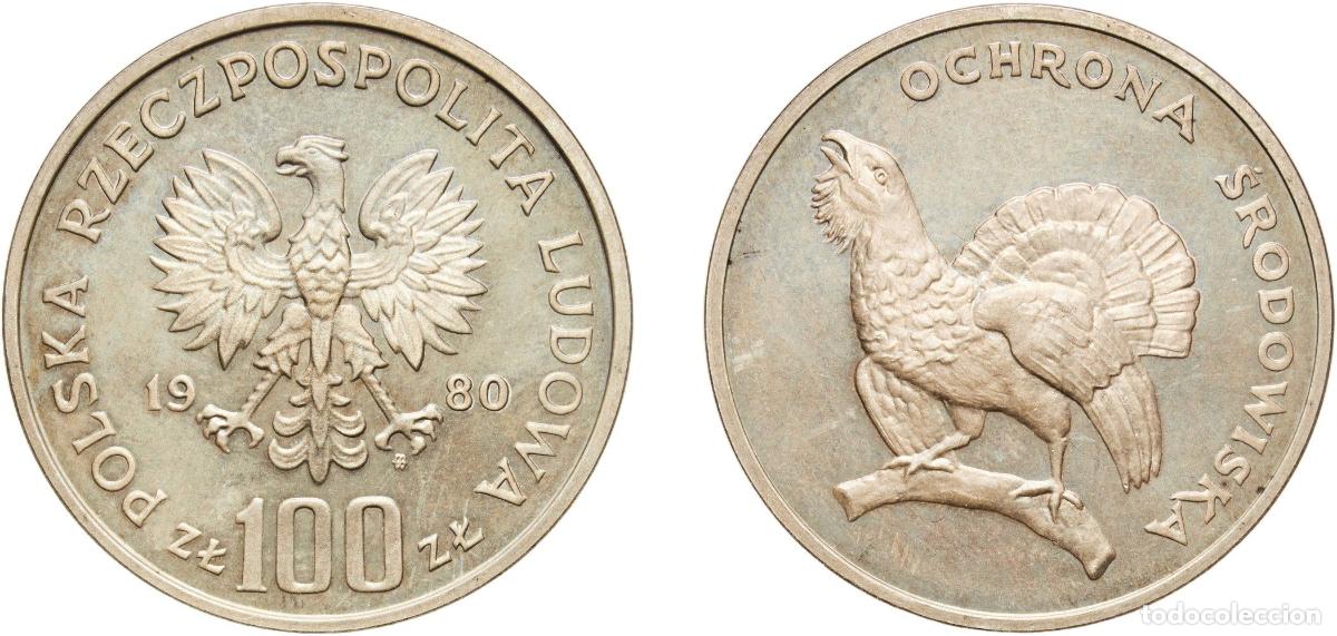 Material numism&aacute;tico: Poland People's Republic 1980 MW 100 Zlotys (Environment Protection - Cappercaillie; Trial Strike)