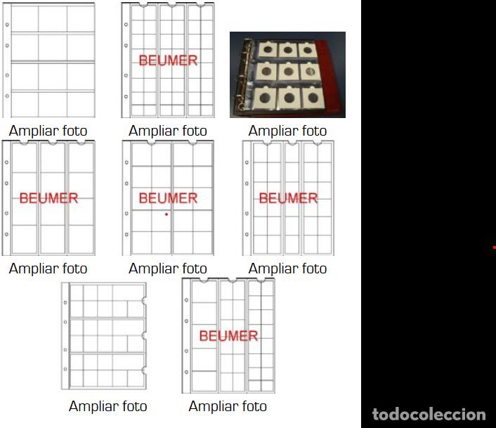 Material numism&aacute;tico: 10 Hojas NUMIS transparentes BBB BEUMER. Compatibles 45/65/45