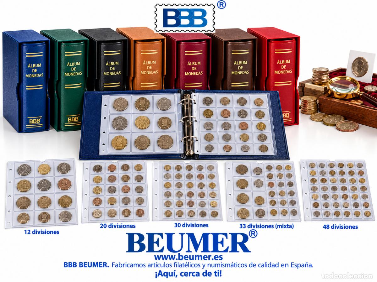 Material numism&aacute;tico: 10 Hojas NUMIS transparentes BBB BEUMER. Compatibles 45/65/45