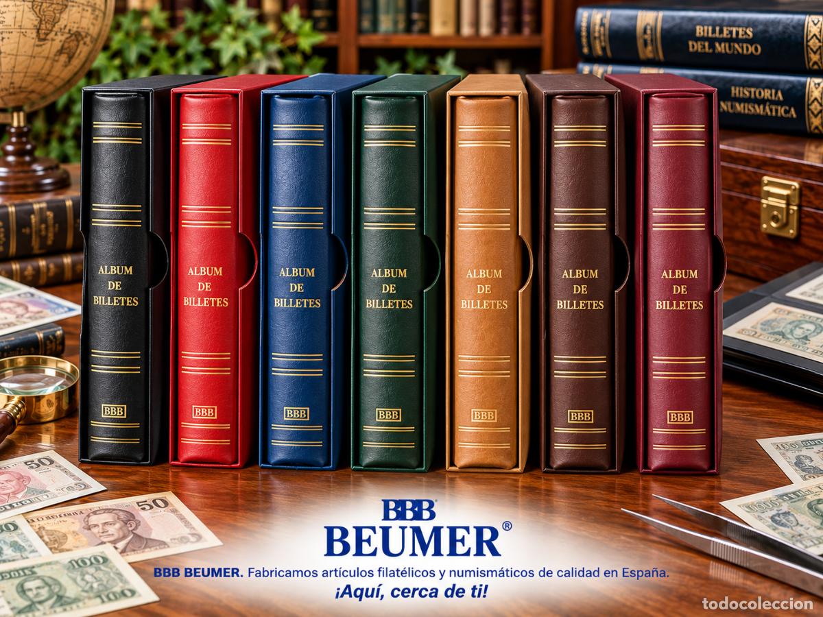 Material numism&aacute;tico: Album billetes BBB BEUMER con cajet&iacute;n. Tama&ntilde;o 27x33x6cm. 4 Anillas D.COMPATIBLE