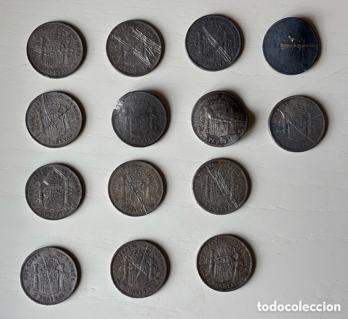 Material numism&aacute;tico: Lote 14 Monedas 5 pesetas Espa&ntilde;a