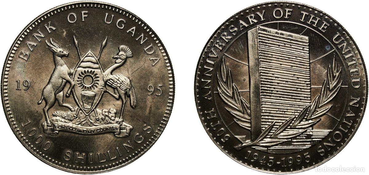 Material numism&aacute;tico: Uganda Republic 1995 1000 Shillings (United Nations) 1995 Copper-nickel 24.06g UNC KM 40 Sch&ouml;n 46