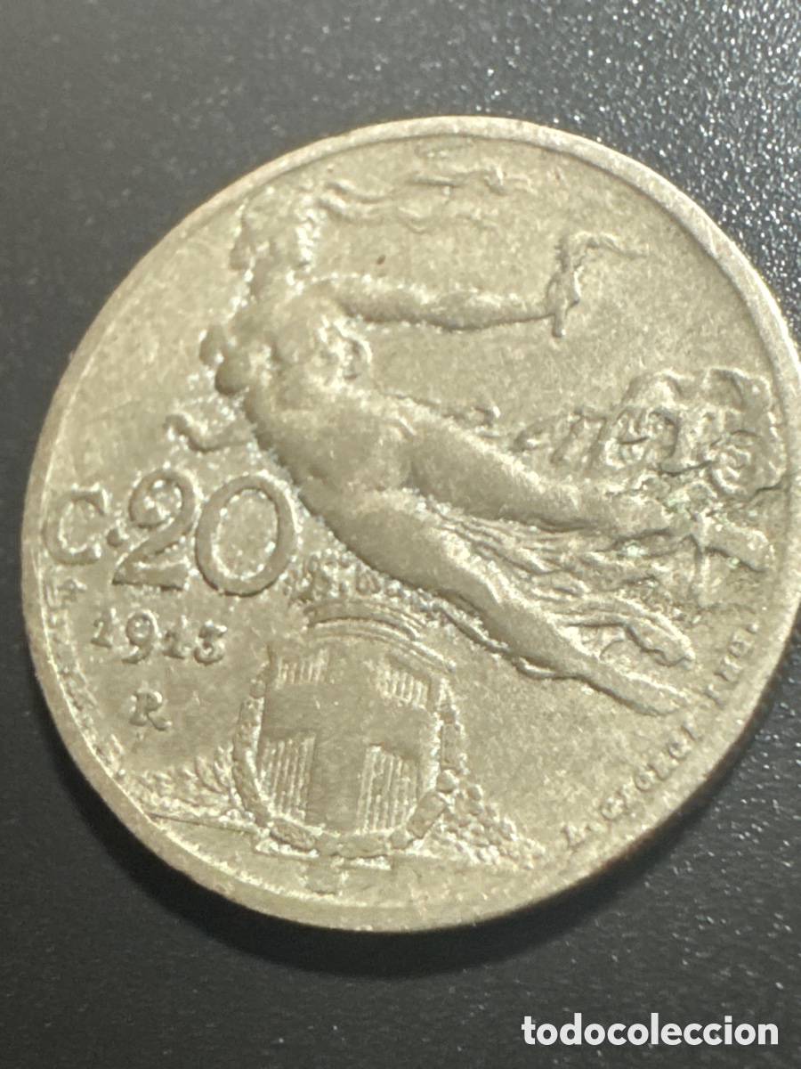 Material numism&aacute;tico: Moneda italiana de 1913 - Foto 3
