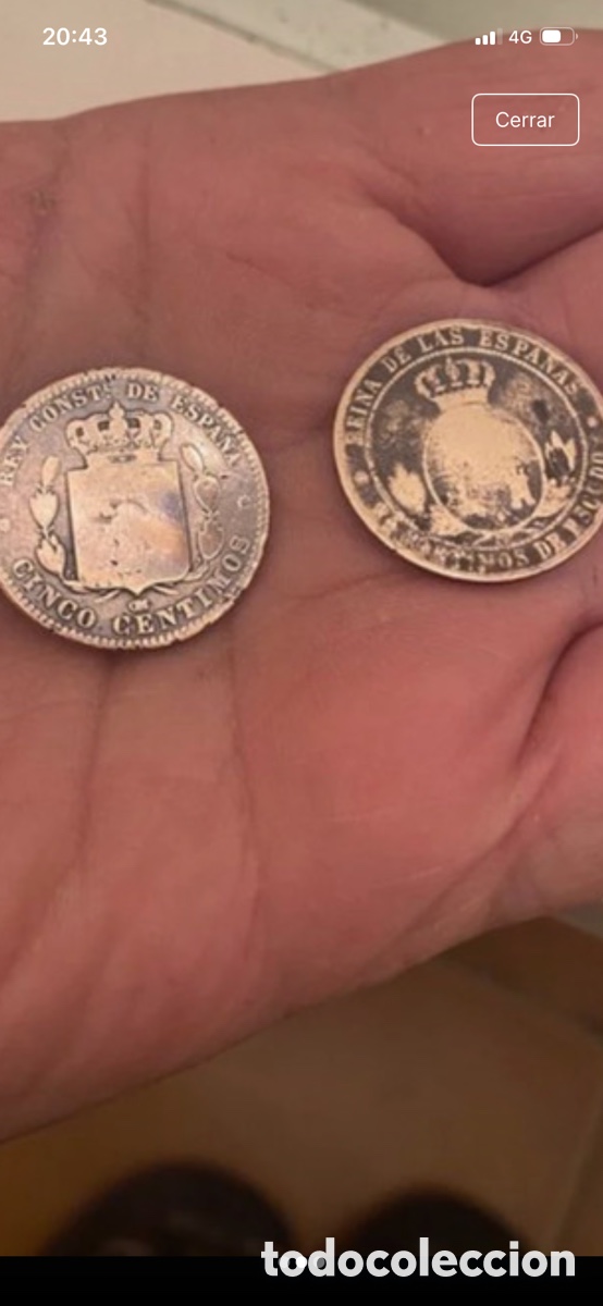 Material numism&aacute;tico: Dos monedas antiguas espa&ntilde;olas - Foto 1