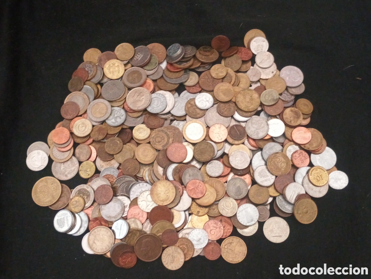 Material numism&aacute;tico: Lote 1600 gramos 1,6kg monedas del mundo lote 3