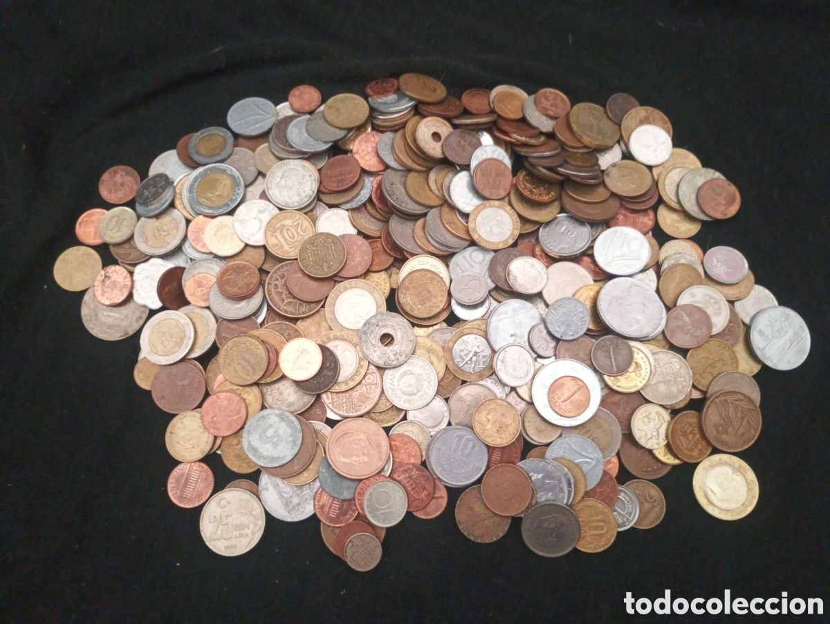 Material numism&aacute;tico: Lote 1600 gramos 1,6kg monedas del mundo lote 4