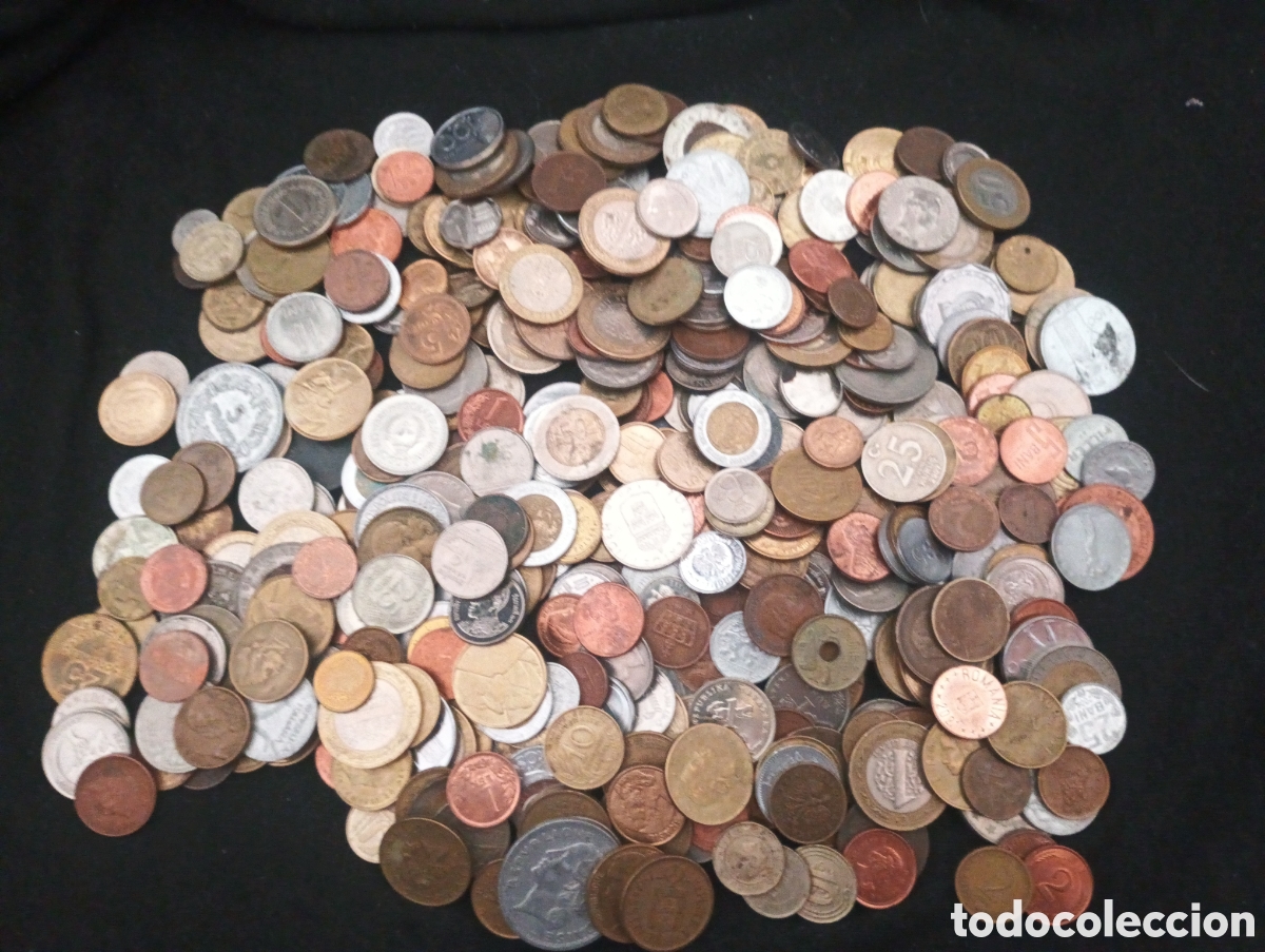 Material numism&aacute;tico: Lote 1600 gramos 1,6kg monedas del mundo lote 7