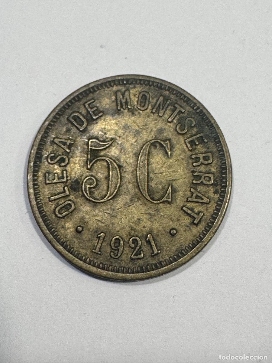 Material numism&aacute;tico: MONEDA 5 C OLESA DE MONTSERRAT 1921 COOPERATIVA UNI&Oacute;N OBRERA (G)