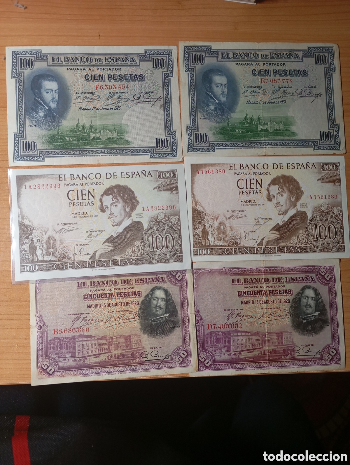 Mat&eacute;riel numismatique: Billetes de espa&ntilde;a conservados
