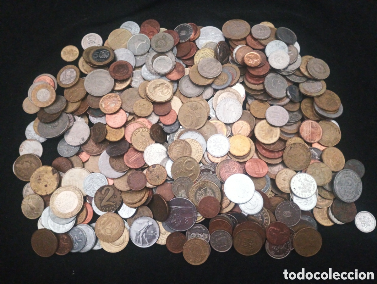 Material numism&aacute;tico: Lote 1600 gramos 1,6kg monedas del mundo lote 8