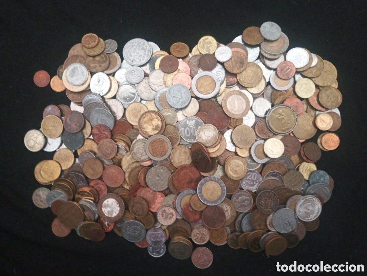 Material numism&aacute;tico: Lote 1600 gramos 1,6kg monedas del mundo lote 10