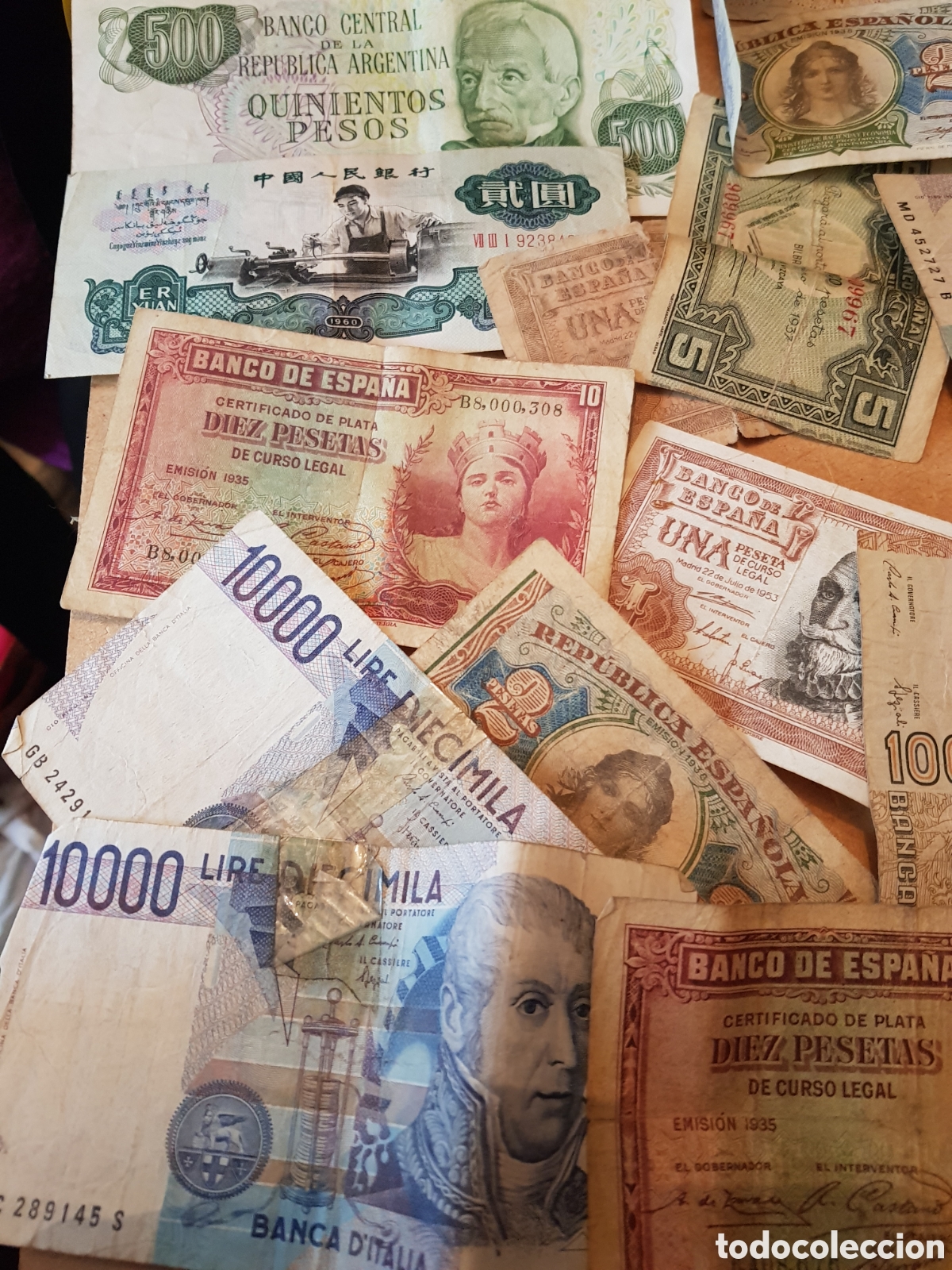 Material numism&aacute;tico: LOTE DE 25 BILLETES ANTIGUOS - Foto 2