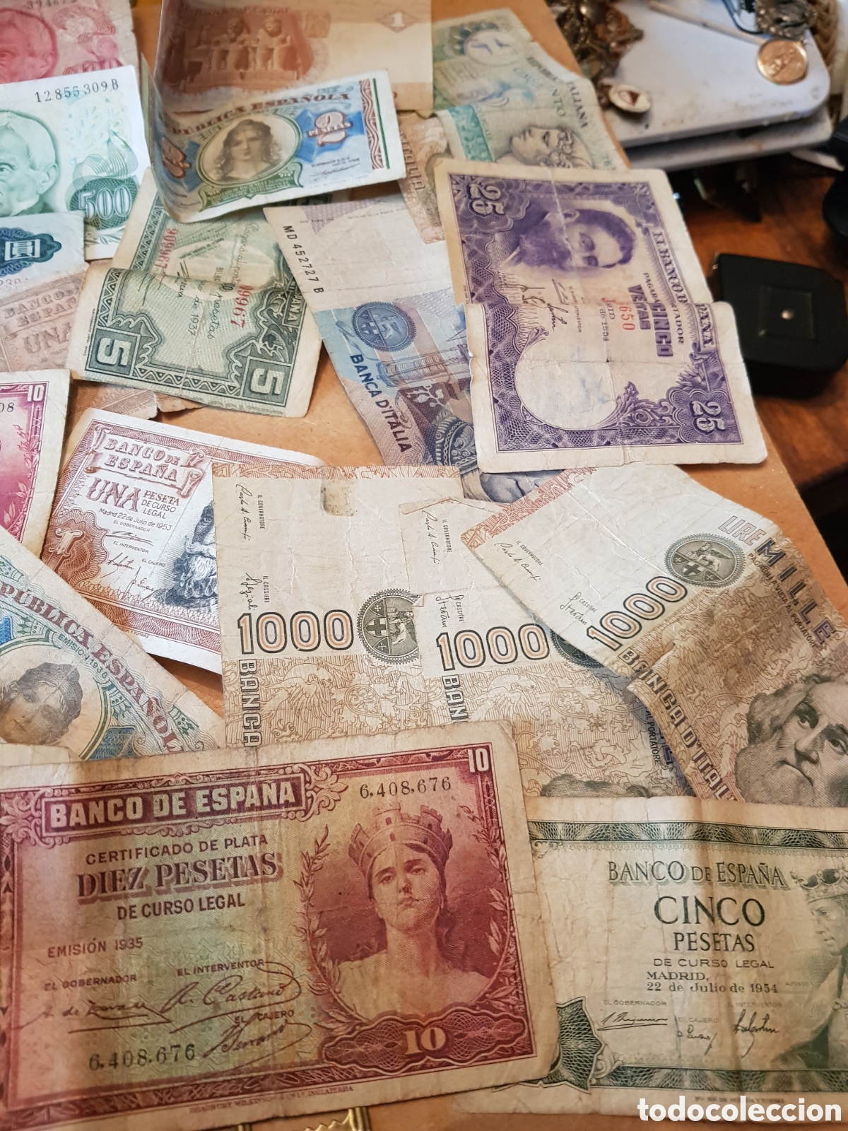 Material numism&aacute;tico: LOTE DE 25 BILLETES ANTIGUOS - Foto 3