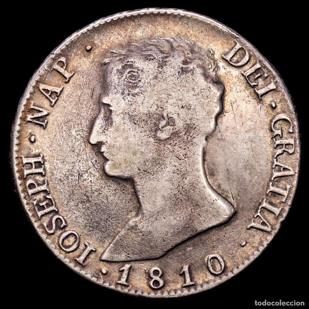 Material numism&aacute;tico: Jos&eacute; Napole&oacute;n (1808-1814). 20 reales. 1810. Madrid. AI. (Cal-37). Ag. 26,61 gramos. MBC.