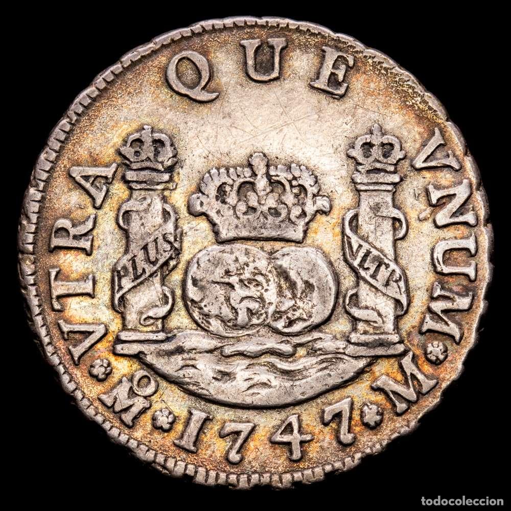 Material numism&aacute;tico: Fernando VI (1746-1759). 2 reales. 1747. M&eacute;xico. M. (Cal-285). Ag. 6,59 gramos. Tono. Escasa. MBC+.
