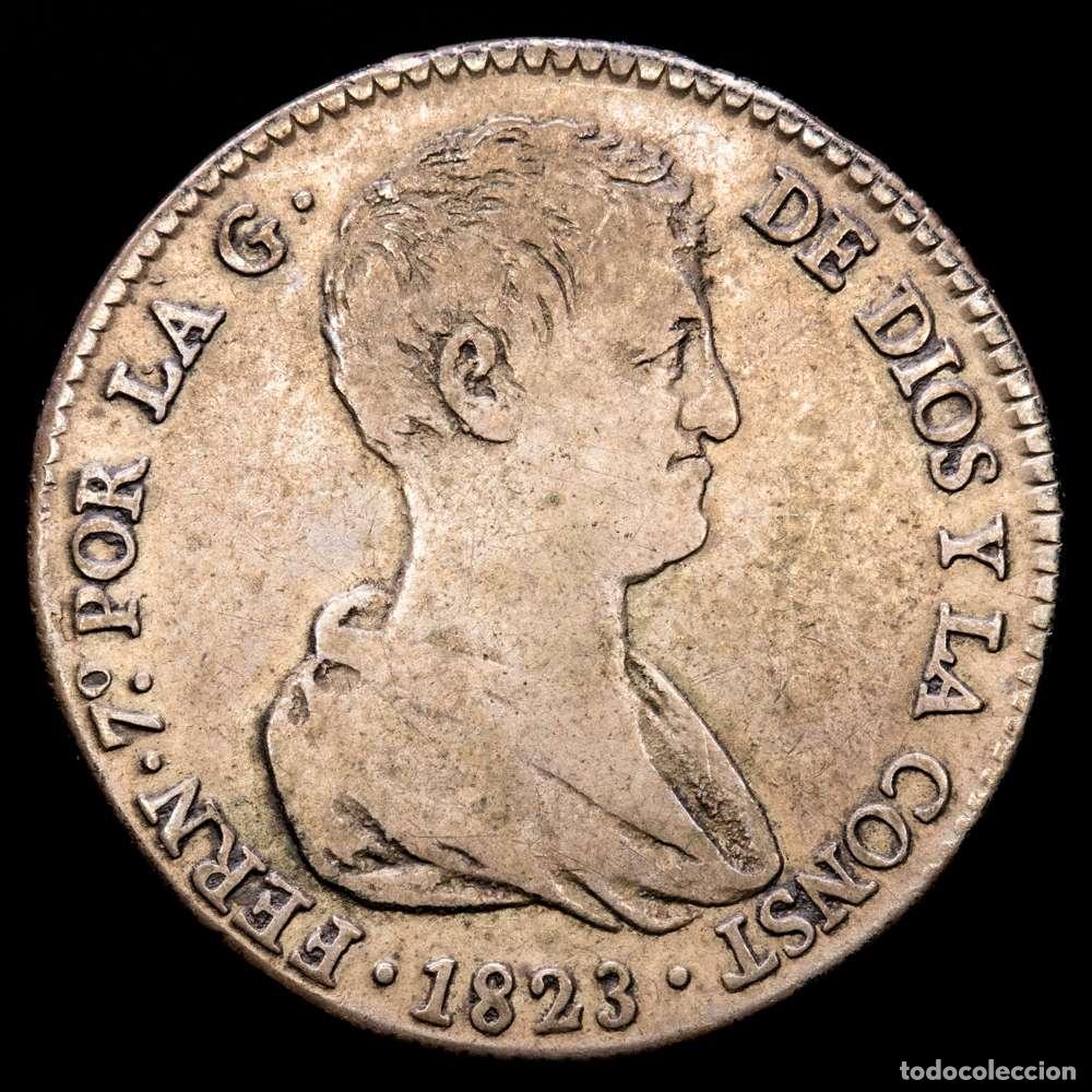 Material numism&aacute;tico: Fernando VII (1808-1833). 4 reales. 1823. Valencia. (Cal-993). Ag. 5,78 gramos. MBC+. Tono. Escaso.