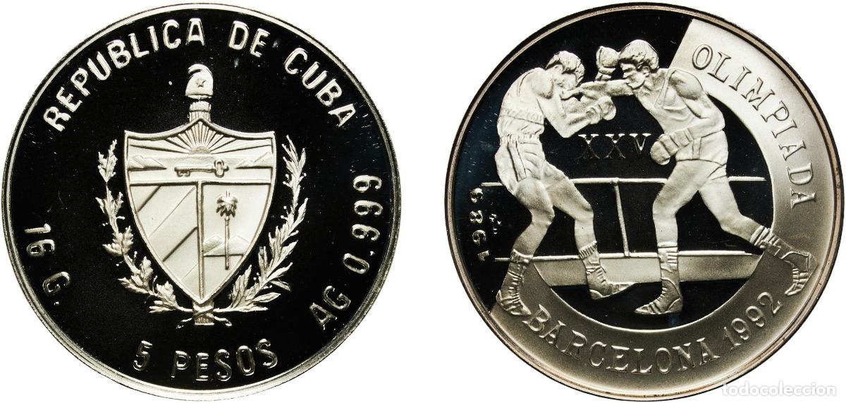 Material numism&aacute;tico: Cuba Second Republic 1989 5 Pesos (Boxing) Silver (.999) Empresa Cubana de Acu&ntilde;aciones Mint (10000)