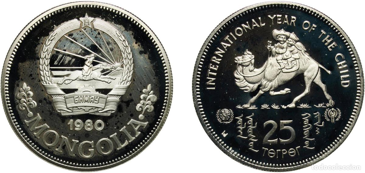 Material numism&aacute;tico: Mongolia People's Republic 1980 25 T&ouml;gr&ouml;g (International Year of the Child) Silver (.925) Royal Min