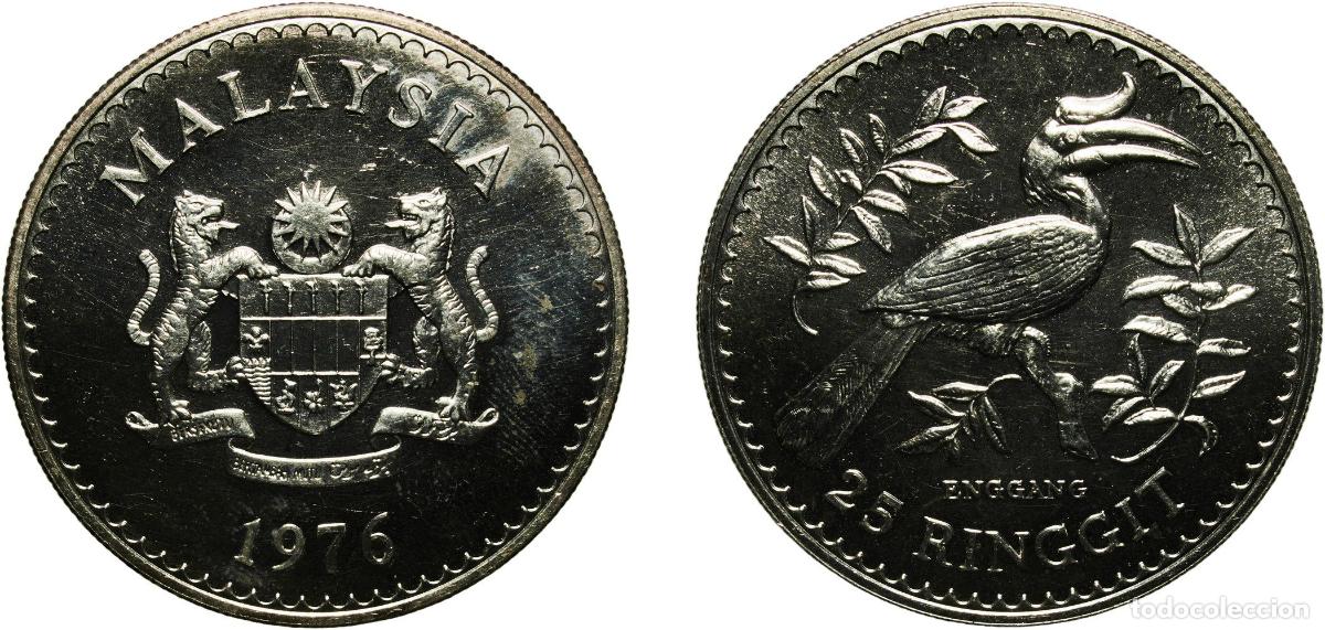 Material numism&aacute;tico: Malaysia Federal elective constitutional monarchy 1976 25 Ringgit - Agong VI (Conservation) Silver