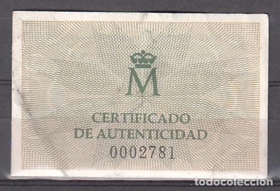 Material numism&aacute;tico: ESPA&Ntilde;A 1989 - CERTIFICADO PARA LA MONEDA DE 20.000 PESETAS DE ORO - QUINTO CENTENARIO SERIE I