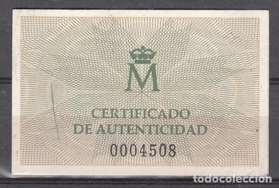 Material numism&aacute;tico: ESPA&Ntilde;A 1989 - CERTIFICADO PARA LA MONEDA DE 5.000 PESETAS DE ORO - QUINTO CENTENARIO SERIE I