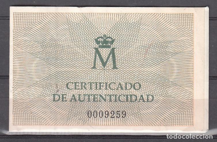 Material numism&aacute;tico: ESPA&Ntilde;A 1989 - CERTIFICADO PARA LAS 5 MONEDAS DEL ESTUCHE DE PLATA - QUINTO CENTENARIO SERIE I