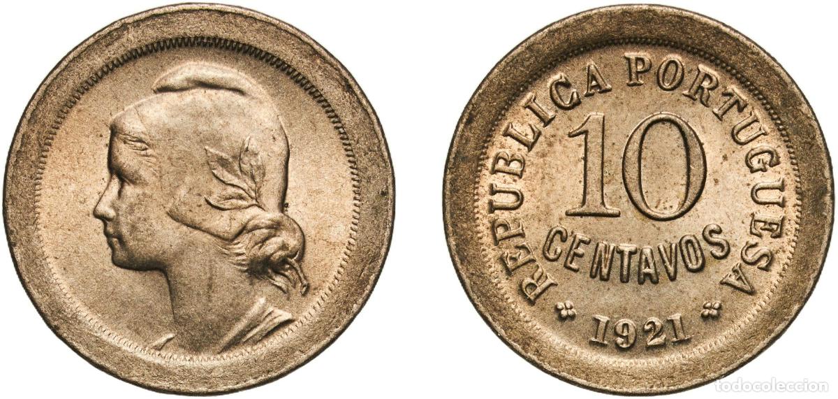 Material numism&aacute;tico: Portugal First Republic 1921 10 Centavos Copper-nickel Lisbon Mint (1285000) 2.95g UNC KM 570 Gome