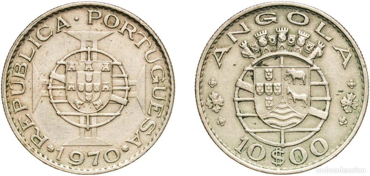 Material numism&aacute;tico: Angola Portuguese Overseas Province 1970 10 Escudos Copper-nickel Lisbon Mint (978000) 9g AU KM 79