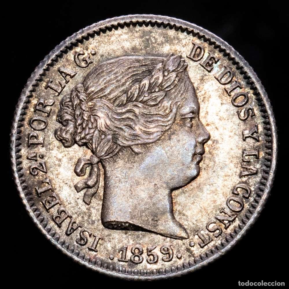 Material numism&aacute;tico: Isabel II. 1 Real. (1,22 g.). Madrid. 1859. AC-308. EBC. P&aacute;tina