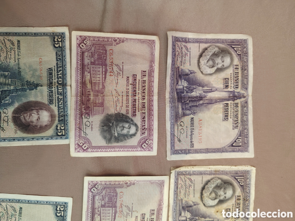 Material numism&aacute;tico: Lote de billetes pesetas - Foto 2