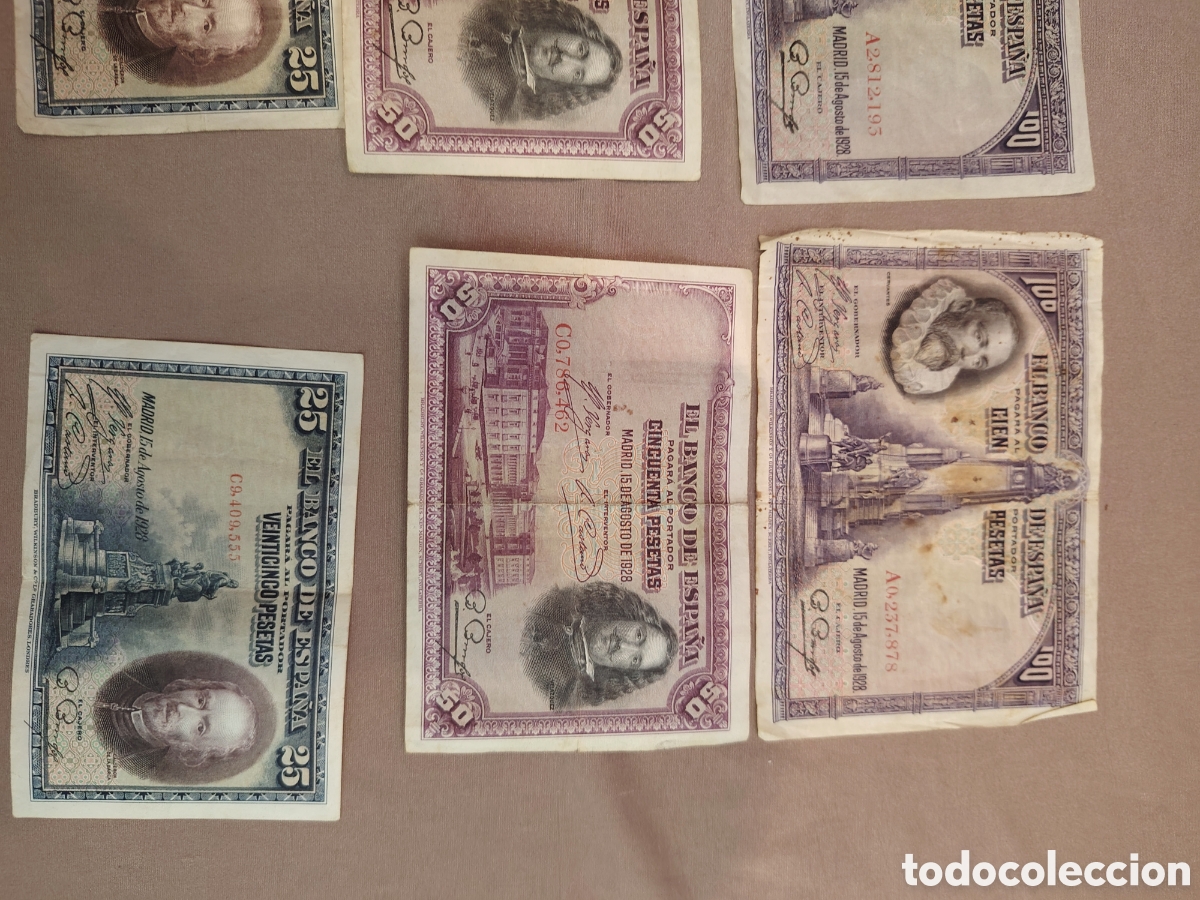 Material numism&aacute;tico: Lote de billetes pesetas - Foto 3
