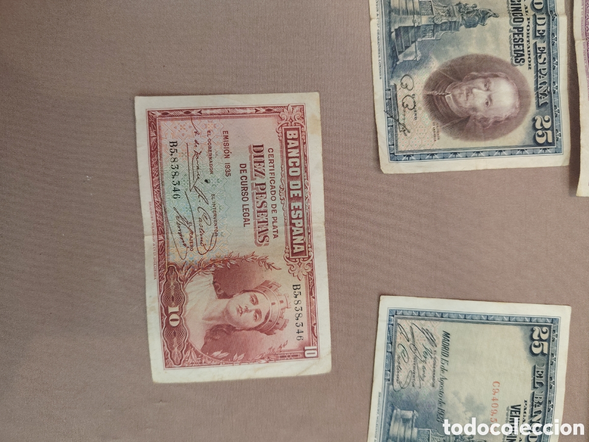 Material numism&aacute;tico: Lote de billetes pesetas - Foto 4