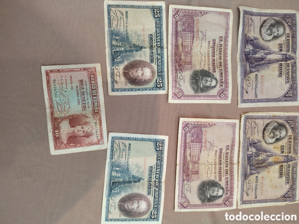 Material numism&aacute;tico: Lote de billetes pesetas - Foto 5