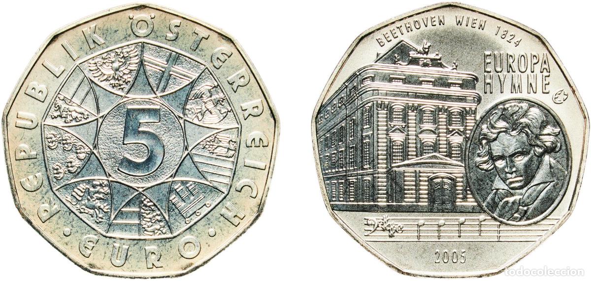 Material numism&aacute;tico: Austria Second Republic 2005 5 Euros (European Union Hymn) Silver (.800) Vienna Mint (275000) 10.07