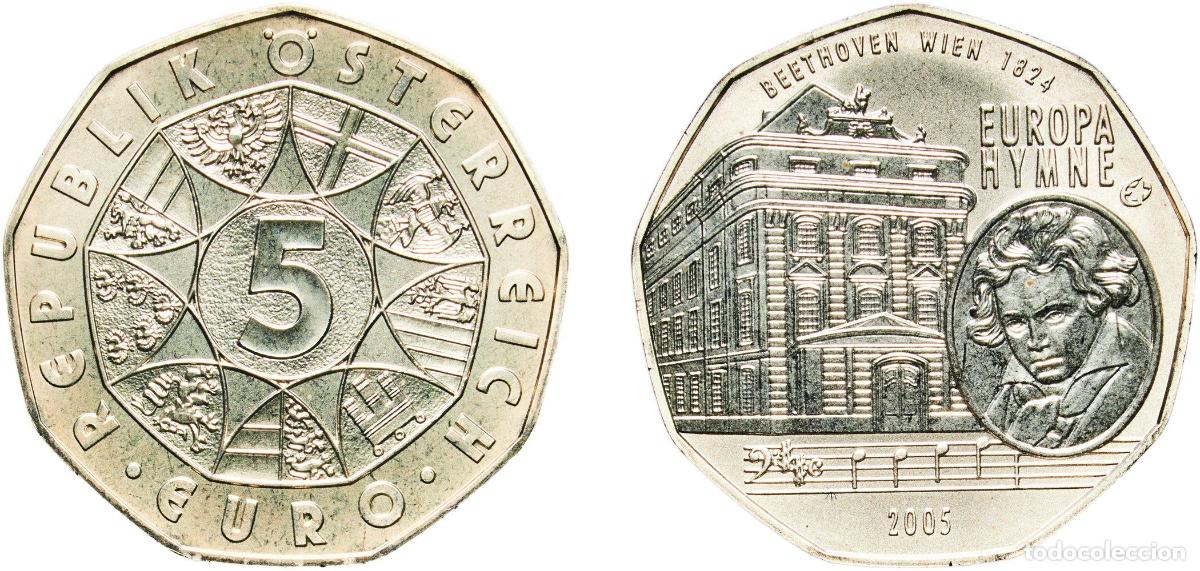 Material numism&aacute;tico: Austria Second Republic 2005 5 Euros (European Union Hymn) Silver (.800) Vienna Mint (275000) 10.05