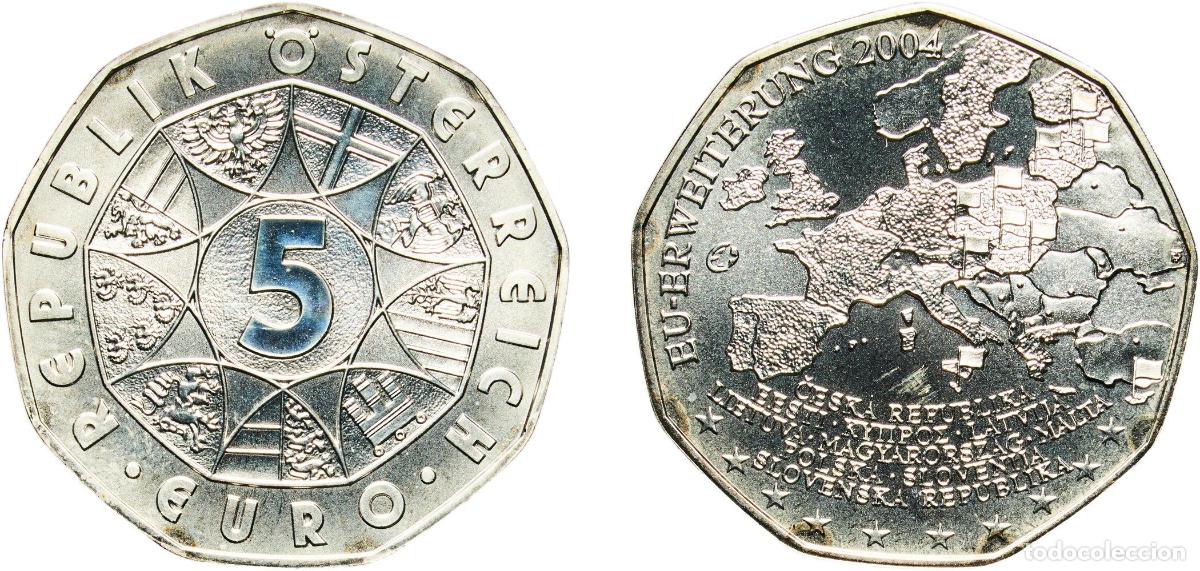 Material numism&aacute;tico: Austria Second Republic 2004 5 Euros (Enlargement of the European Union) Silver (.800) Vienna Mint